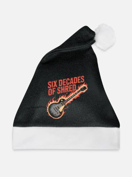 Sechs Jahrzehnte Rock-Gitarre Feuer - Weihnachtsmütze - Schwarz/Weiß