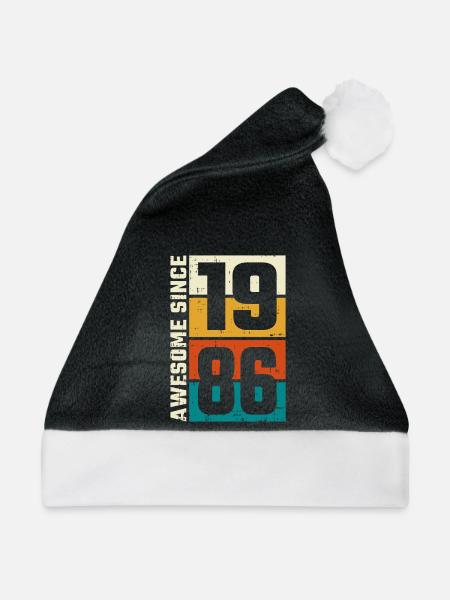 Retro 1986 Spiele-Logo - Weihnachtsmütze - Schwarz/Weiß