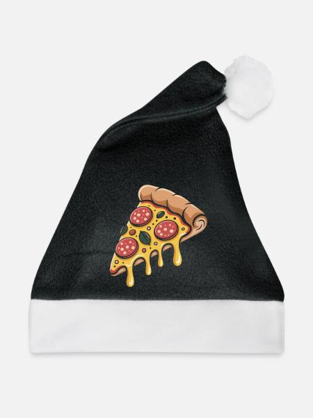 Pizza Pizzabäcker - Weihnachtsmütze - Schwarz/Weiß