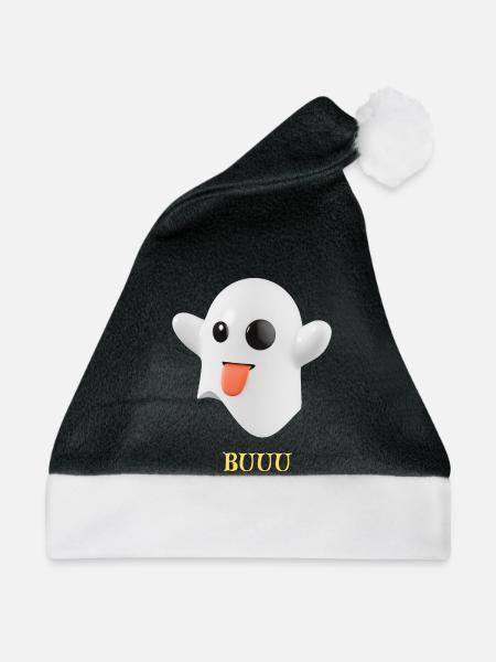Flauschiger Geist mit Zunge - Weihnachtsmütze - Schwarz/Weiß