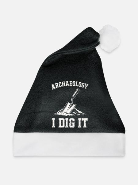 Archäologie Ich gräbe es Kellen aus - Weihnachtsmütze - Schwarz/Weiß
