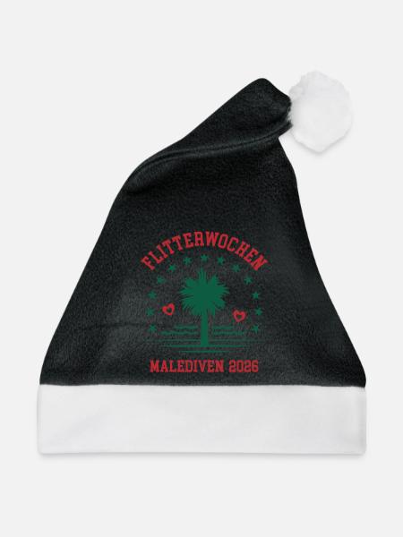 Flitterwochen Malediven 2026 Hochzeitsreise Heirat - Weihnachtsmütze - Schwarz/Weiß