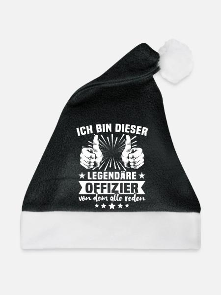 Offizier Legende - Weihnachtsmütze - Schwarz/Weiß - Vorne