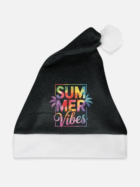 Sommerliche Vibes - Weihnachtsmütze - Schwarz/Weiß