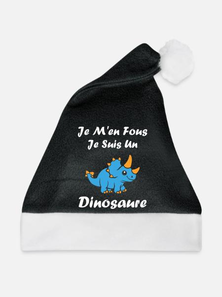 Blauer Dino: Lustige Phrasen - Weihnachtsmütze - Schwarz/Weiß