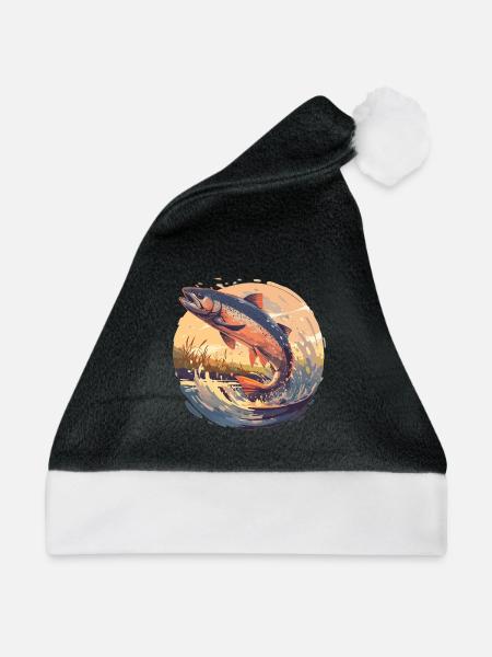 Lachse Lachs - Weihnachtsmütze - Schwarz/Weiß