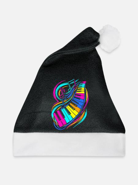 Klaviertastatur - Weihnachtsmütze - Schwarz/Weiß