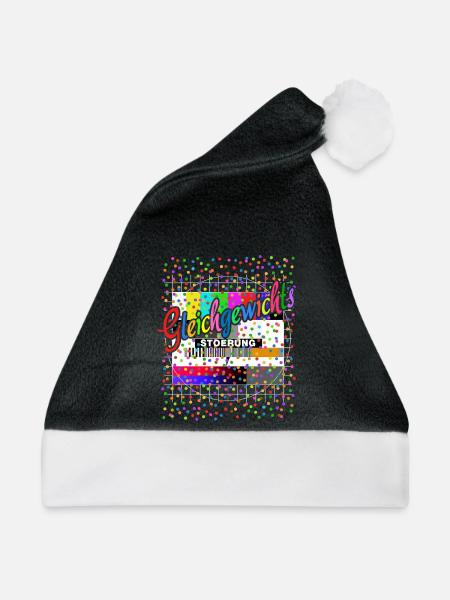 Gleichgewichts Störung Testbild Kostüm Karneval - Weihnachtsmütze - Schwarz/Weiß