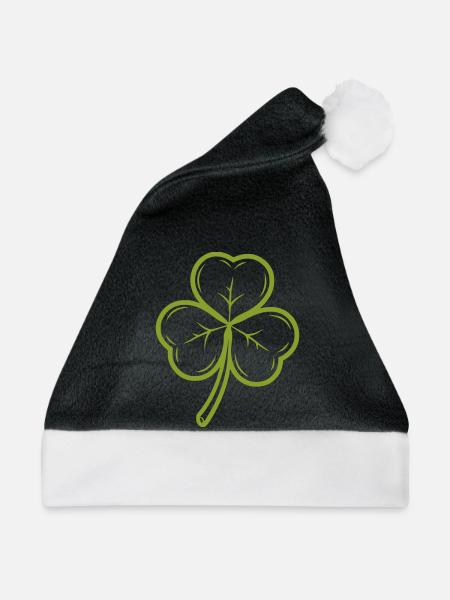 Kleeblatt grün - Weihnachtsmütze - Schwarz/Weiß