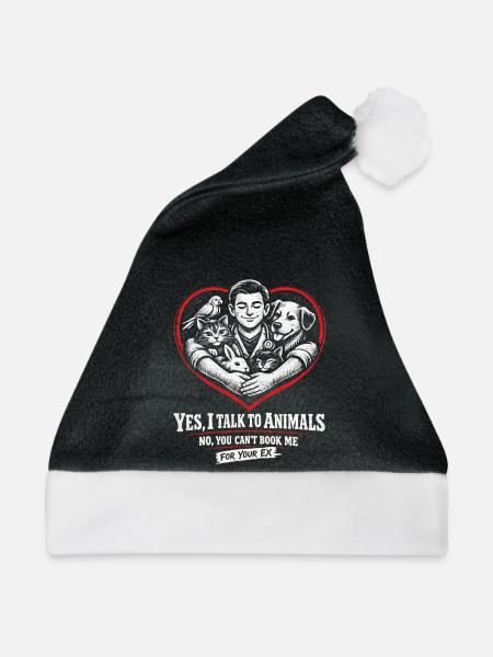 Tierarzt Tiermediziner - Weihnachtsmütze - Schwarz/Weiß - Vorne
