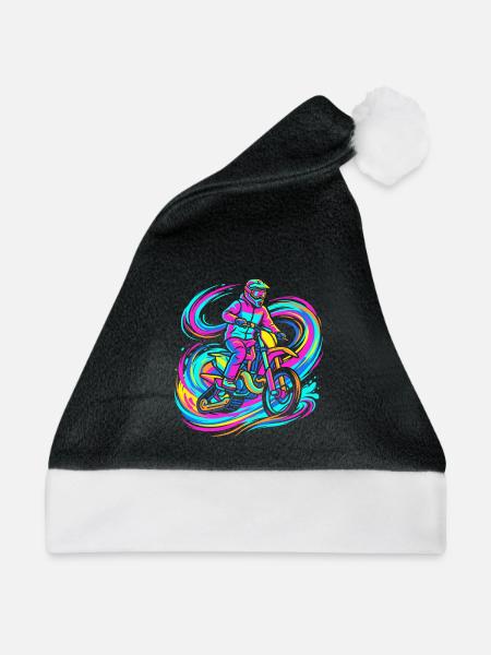 Motocross Fahrer - Weihnachtsmütze - Schwarz/Weiß