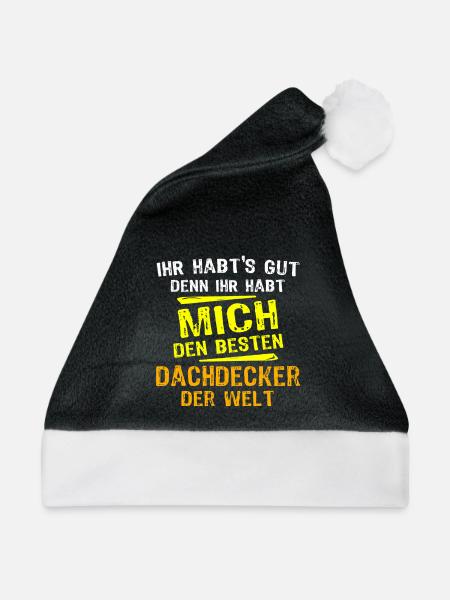 Dachdecker Geschenk - Weihnachtsmütze - Schwarz/Weiß