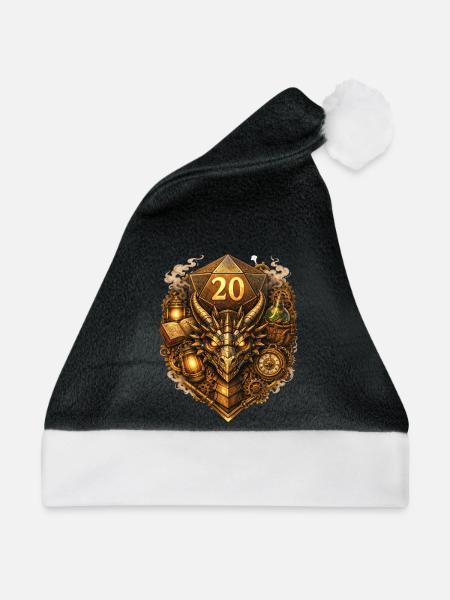 T-shirt Donjons & Dragons steampunk fantasy - Weihnachtsmütze - Schwarz/Weiß