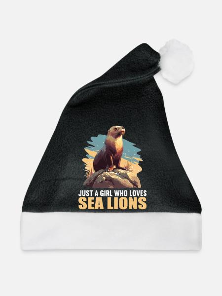 Seelöwen Seelöwe - Weihnachtsmütze - Schwarz/Weiß - Vorne
