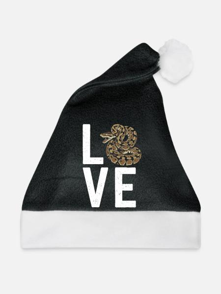 Königspython Schlangen LOVE Terrarium Python - Weihnachtsmütze - Schwarz/Weiß