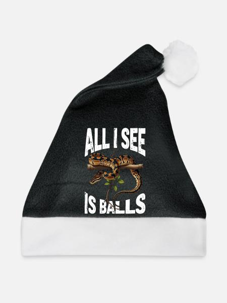 Königspython Schlangen Liebhaber Terrarium Python - Weihnachtsmütze - Schwarz/Weiß