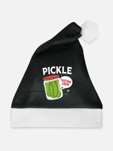 Essiggurke Gurke Gurken - Weihnachtsmütze - Schwarz/Weiß - Vorne