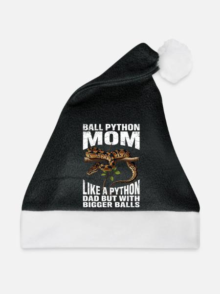 Königspython Mom Mama Schlangen Terrarium Python - Weihnachtsmütze - Schwarz/Weiß