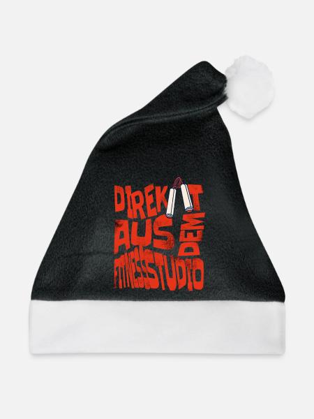 Direkt aus dem Fitnessstudio - Weihnachtsmütze - Schwarz/Weiß - Vorne