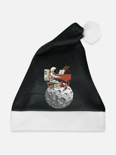 Astronaut Piano auf dem Mond - Weihnachtsmütze - Schwarz/Weiß