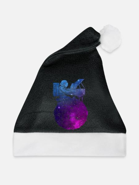 Kosmischer Pianist im Sternenraum - Weihnachtsmütze - Schwarz/Weiß