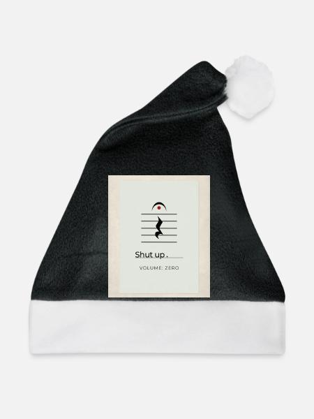 Shut up – Volume Zero Minimal Design - Weihnachtsmütze - Schwarz/Weiß