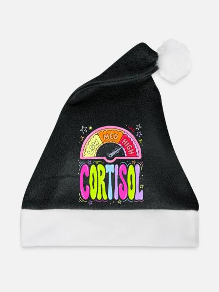 Cortisol Pegel Dashboard - Weihnachtsmütze - Schwarz/Weiß