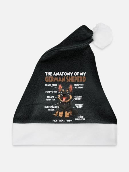 Schäferhund Gassi T Hundehalter Schäferhund - Weihnachtsmütze - Schwarz/Weiß