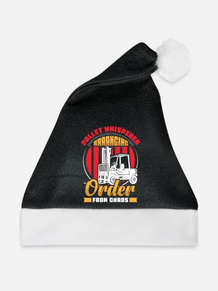 Staplerfahrer Englisch Spruch Stapler - Weihnachtsmütze - Schwarz/Weiß