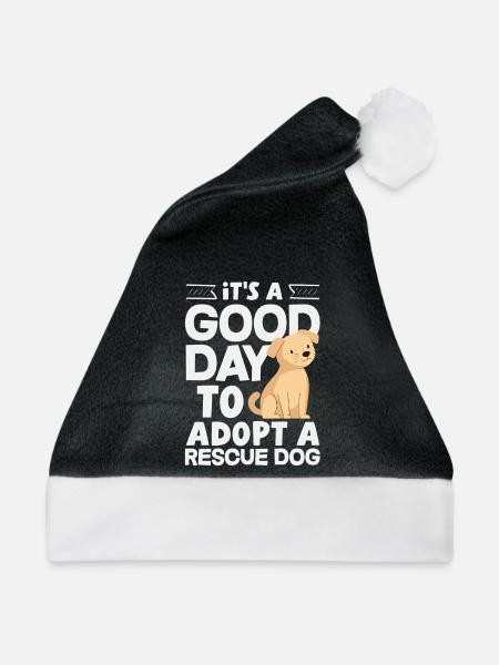 Pflege Adoption Freiwilligenarbeit Tierheim Tier - Weihnachtsmütze - Schwarz/Weiß