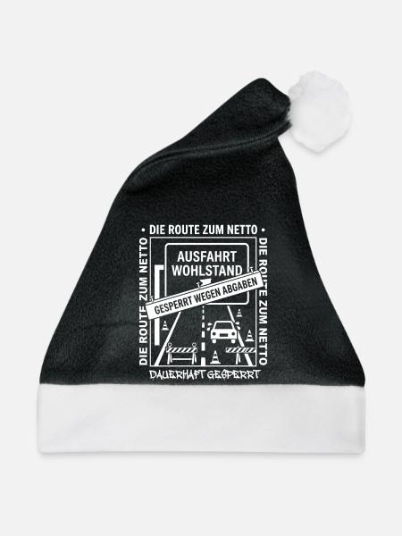 Die Route Zum Netto Dauerhaft Gesperrt - Weihnachtsmütze - Schwarz/Weiß - Vorne