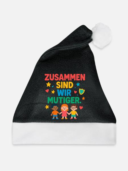 Zusammen sind wir mutiger - Weihnachtsmütze - Schwarz/Weiß
