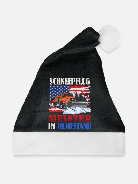 SCHNEEPFLUG MEISTER IM RUHESTAND Lustiges - Weihnachtsmütze - Schwarz/Weiß - Vorne