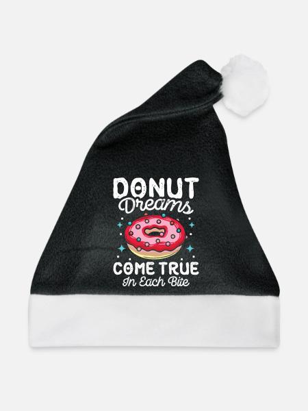 Donut Fastfood - Weihnachtsmütze - Schwarz/Weiß