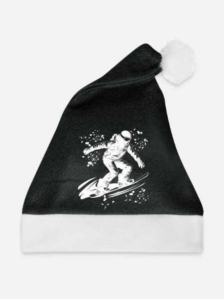 Snowboarder Snowboarding Snowboard - Weihnachtsmütze - Schwarz/Weiß