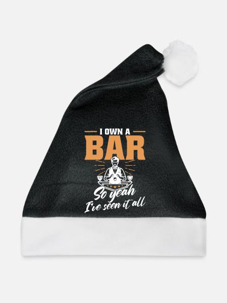Barkeeper Bar-Enthusiast Cocktail-Mixer-Bar-Besitzer - Weihnachtsmütze - Schwarz/Weiß - Vorne