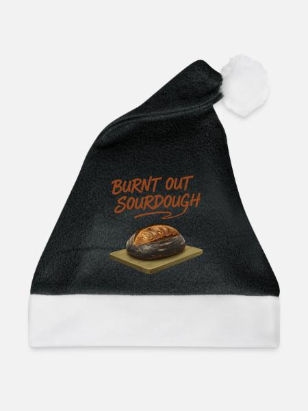 Sauerteig ausgebrannter Sauerteigbrot-Backer - Weihnachtsmütze - Schwarz/Weiß