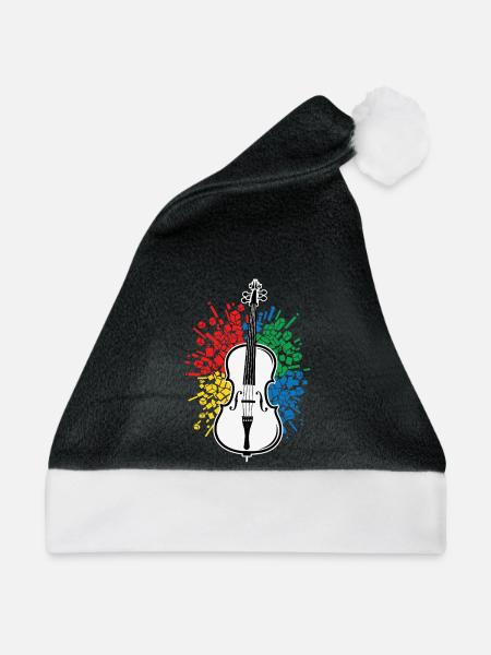 Cello Abstrakte Farbexplosion - Weihnachtsmütze - Schwarz/Weiß