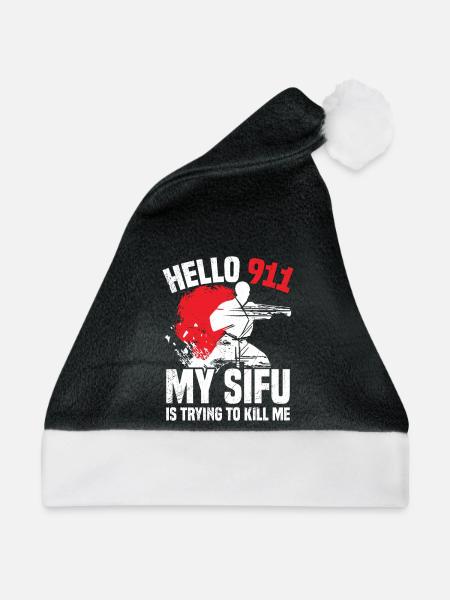 Wing Chun Kostümlehrer Kung-Fu-Flügel - Weihnachtsmütze - Schwarz/Weiß