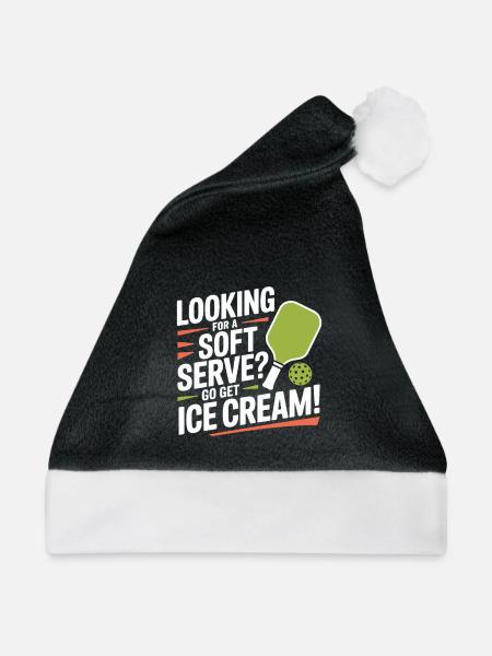 Pickleball Spieler Looking For Soft Serve Dinking - Weihnachtsmütze - Schwarz/Weiß - Vorne