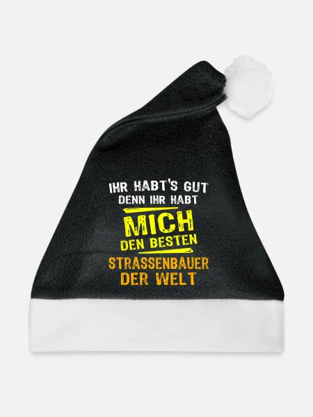 Strassenbauer Geschenk - Weihnachtsmütze - Schwarz/Weiß