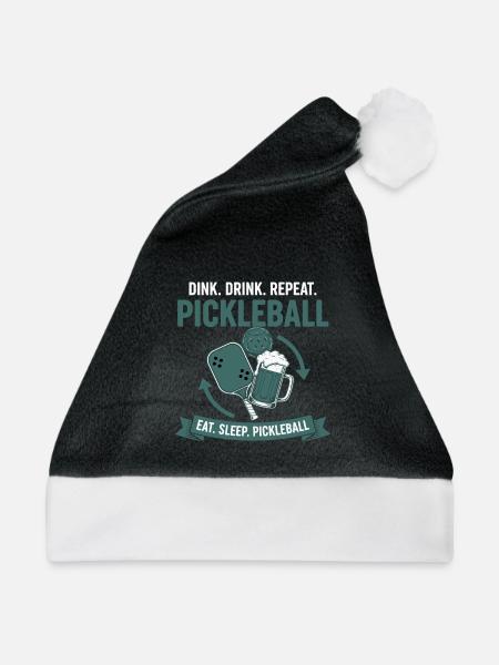Pickleball-lustiger Pickleball-Pickleball - Weihnachtsmütze - Schwarz/Weiß