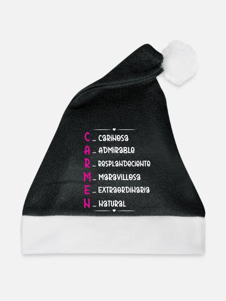 Carmen-Name Akrostikon - Weihnachtsmütze - Schwarz/Weiß