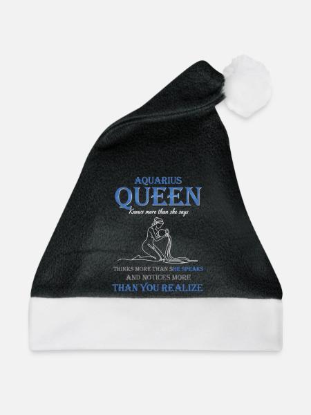 Aquarius Queen Sternzeichen Wassermann - Weihnachtsmütze - Schwarz/Weiß
