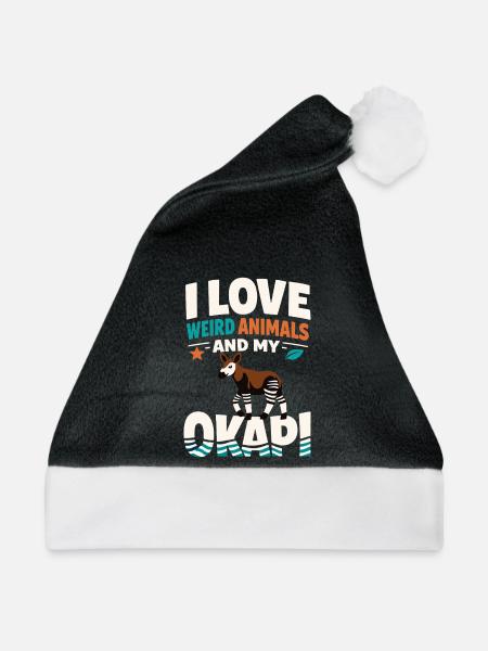 Okapi-liebhaber Okapi-tier Seltene Tierweltliebe - Weihnachtsmütze - Schwarz/Weiß