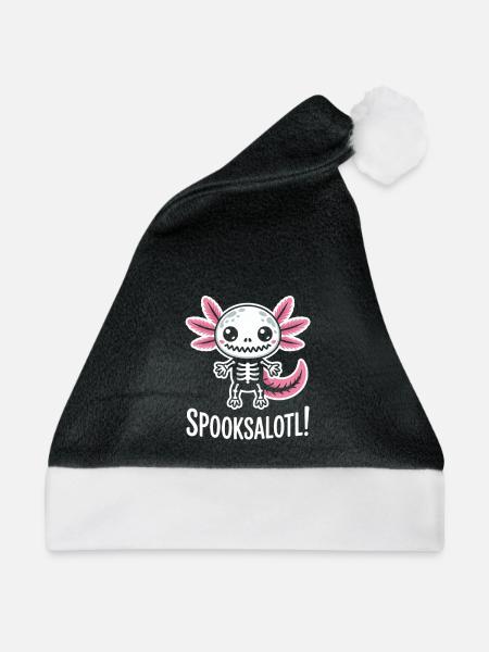 Süßes Spuk-Skelett mit Flügeln - Weihnachtsmütze - Schwarz/Weiß - Vorne