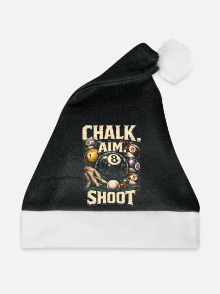 8-Ball Billard Chalk Aim Shoot - Weihnachtsmütze - Schwarz/Weiß