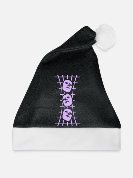 Masken Gitter Abstrakt Kunst - Weihnachtsmütze - Schwarz/Weiß
