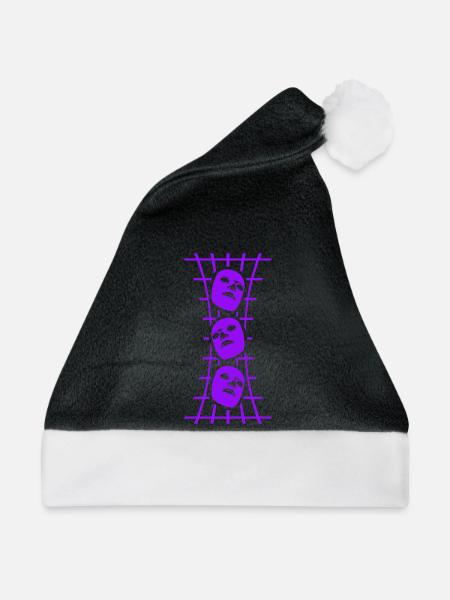 Masken Gitter Abstrakt Kunst - Weihnachtsmütze - Schwarz/Weiß