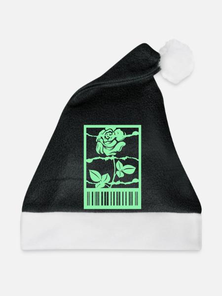 Gothic Rose Stacheldraht Strichcode Urban Style - Weihnachtsmütze - Schwarz/Weiß